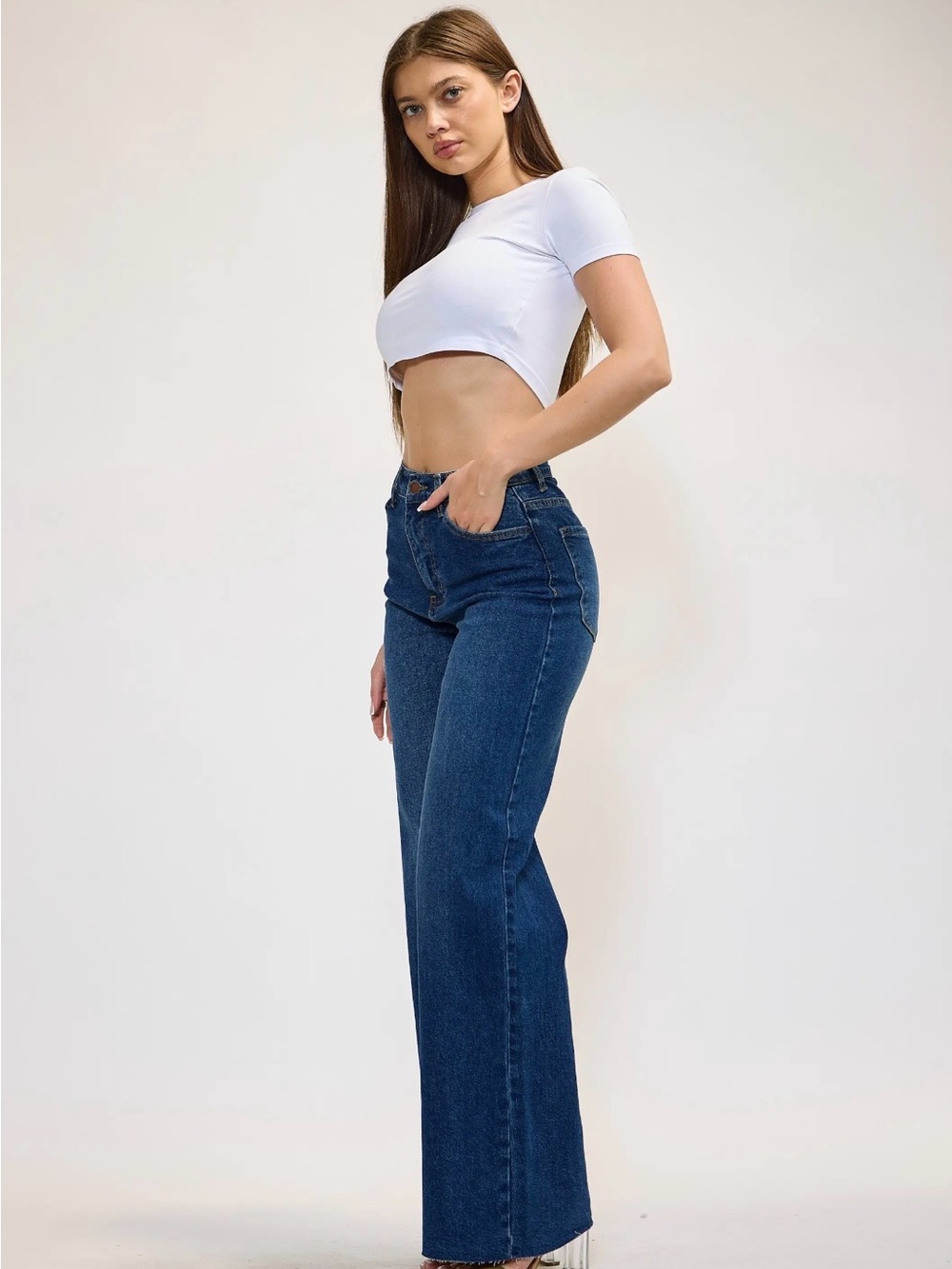 The Blue Hour Baddie Wide-Leg Jeans